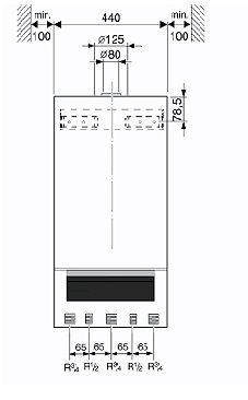 Габаритные размеры Logamax plus GB012 Buderus Габаритные размеры Logamax plus GB012 Buderus