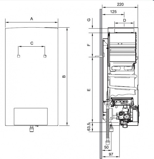Габаритные размеры THERM 4000 О Bosch