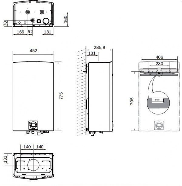 Габаритні розміри THERM 8000 S Bosch