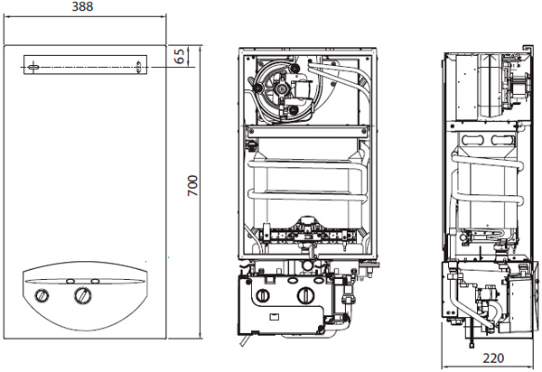 Габаритные размеры THERM 4000 S Bosch