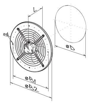 Габаритные размеры Axis - QR 350 4Е Blauberg