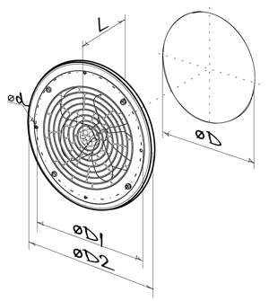 Габаритные размеры Axis-QRA 150 Blauberg