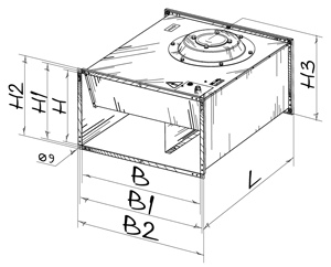 Габаритные размеры BOX-F 80х50 6D Blauberg