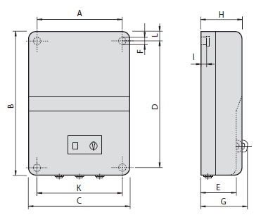 Габаритные размеры MSE 1 (3,6 кВт)