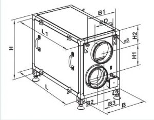 Приточно-вытяжная установка Вентс (Vents) ВУТ 400 Г с ЕС мотором 