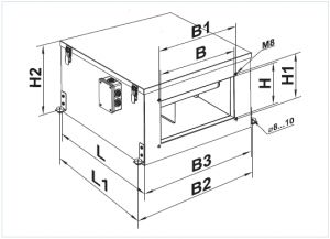 габаритные размеры вытяжной установки Вентс (Vents) ВА 01