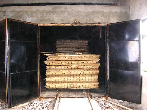 Сушильная камера на отходах древесины 20-25 м3: фронтальный вид