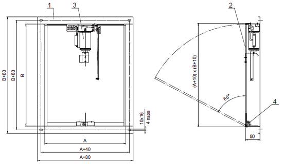 Габаритные размеры клапанов ВЕЗА КПД-4-04 схема