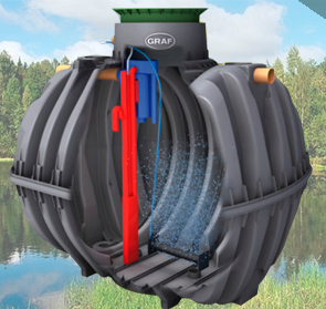 Система очистки стоков One2Clean для 5-6 проживающих фронтальный вид