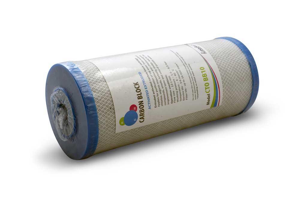 Картридж LEADER ВВ-10" CARBON BLOCK СТО фронтальный вид