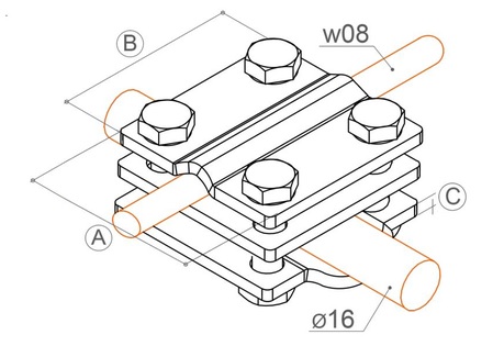 Зажим QUADRO D16 схема