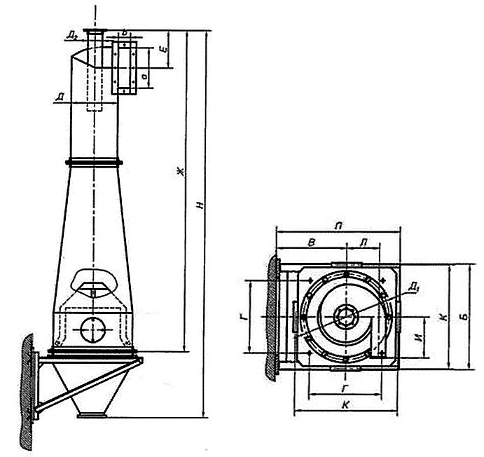 ЦМ с бункером на кронштейне